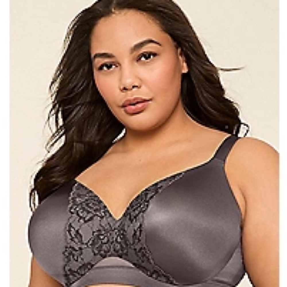 Cacique Charcoal Lace Accent Bra